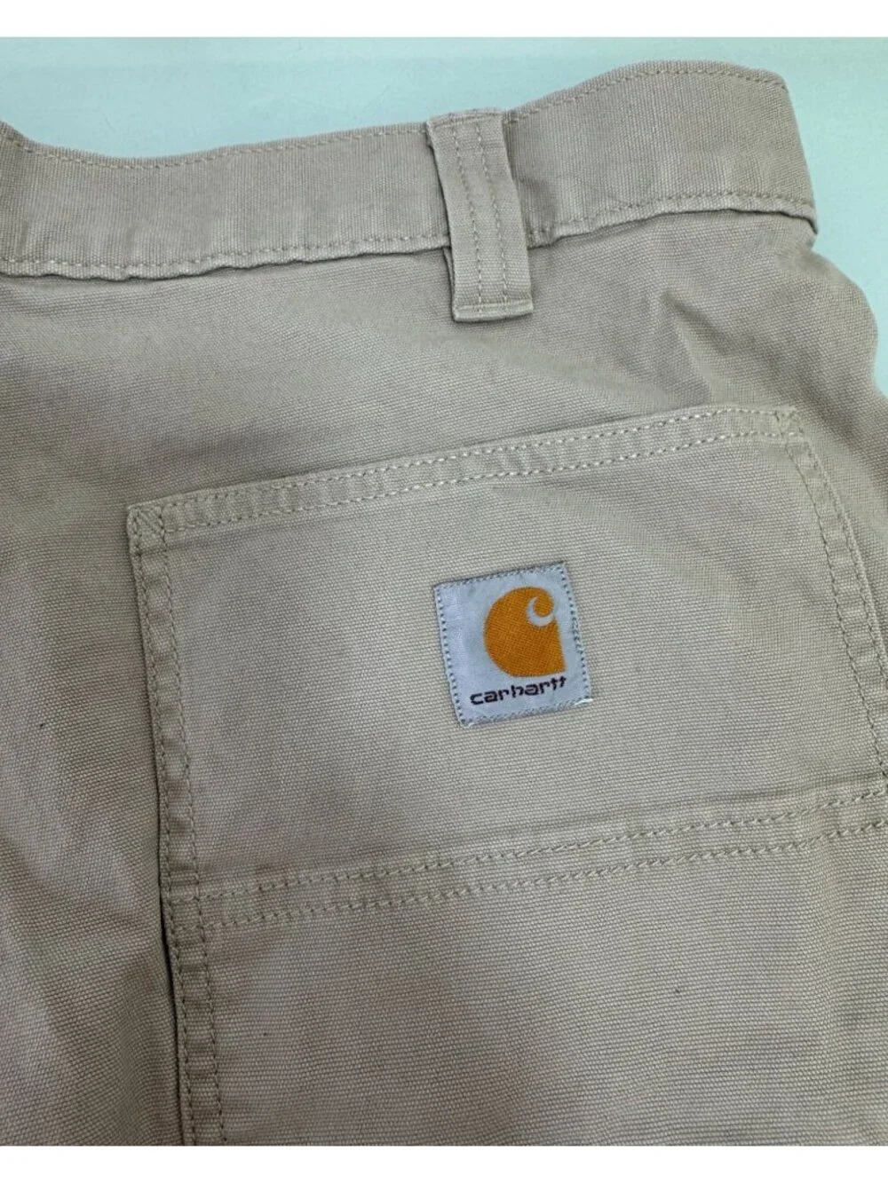 Carhartt Shorts Mens 36 Canvas Work Y2K Relaxed Fit Khaki 9" Inseam 102514-232 - Picture 10 of 12